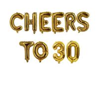 Palloncini decorativi per feste a tema Padrino, 40,6 cm, con parole e frasi a tema (oro, Cheers 30)