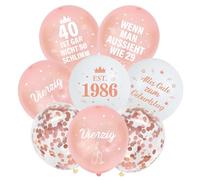 Palloncini decorativi per il 40° compleanno della donna, 36 pezzi, oro rosa, con scritta "Est Die 40 Ist Gar Nicht So Schlimm", palloncini per 40° compleanno, per donne, decorazione per feste
