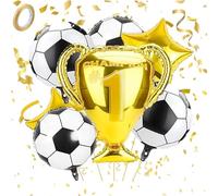 Palloncini decorativi, trofeo in pellicola, Soccer Champion Palloncini da calcio, set di palloncini per festa di calcio, Coppa del Mondo, feste di compleanno (7 pezzi con 1 nastro per palloncini)