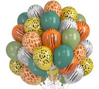 Palloncini della giungla, 36 palloncini animali a tema safari, decorazione per feste di compleanno per bambini nella giungla, palloncini stampati con leopardi e tigri, accessori per feste per bambini