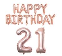 Palloncini di compleanno Kit 40 "21 ° Numero Palloncini 16 "Buon Compleanno Lettere Palloncini Oro Rosa Palloncini Mylar per Compleanno Decorazione Partito Forniture