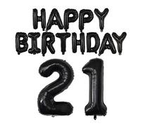 Palloncini di compleanno Kit 40 "21 ° Numero Palloncini 16 "Buon Compleanno Lettere Palloncini Palloncini in Mylar Nero per Compleanno Decorazione Partito Forniture