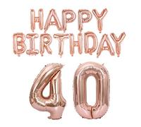 Palloncini di compleanno Kit 40 "40 ° numero Palloncini 16 "Buon Compleanno Lettere Palloncini Oro Rosa Palloncini Mylar per Compleanno Decorazione Partito Forniture