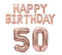 Palloncini di compleanno Kit 40 "50 ° Numero Palloncini 16 "Buon Compleanno Lettere Palloncini in Oro Rosa Mylar Palloncini per Compleanno Decorazione Partito Forniture