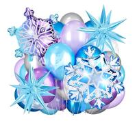 Palloncini Di Fiocco Di Neve,16pcs Palloncini a Forma Di Regina Della Neve,Snowflake Palloncini,Fiocco Di Neve Palloncino,Decorazioni Per Feste Con Fiocchi Di Neve,Decorazione Per Feste Di Compleanno