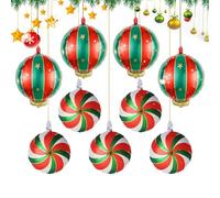 Palloncini di Natale, ornamenti natalizi in oro rosso verde e decorazioni con palline appendibili lecca-lecca con lucentezza festosa, funzione di design per gonfiaggio facile, set di palloncini per fe