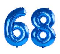 Palloncini digitali n. 68 da 100 cm per decorazioni per feste di 68° compleanno, da 0 a 100 palloncini digitali grandi n. 68 blu scuro per donne, uomini e madri, palloncini in lamina di elio per
