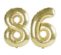Palloncini digitali n. 86 da 100 cm per decorazioni per feste di 86° compleanno, da 0 a 100, color oro champagne, grandi palloncini digitali n. 86 per donne, uomini e nonni, palloncini con numero in