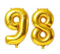 Palloncini digitali n. 98 da 100 cm per decorazioni per feste di compleanno da 0 a 100, grandi palloncini digitali n. 98, per donne, uomini e nonni, in lamina di elio, per anniversario di matrimonio