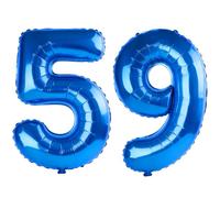 Palloncini digitali numero 59 da 100 cm per decorazioni per feste di 59° compleanno, da 0 a 100 palloncini digitali grandi n. 59 blu scuro per donne, uomini e madri, palloncini in lamina di elio per