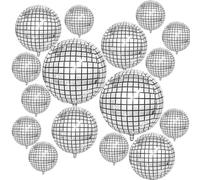 Palloncini Disco,16 Pezzi Palloncini di Alluminio da Discoteca,Palloncini Foil,Palloncin da Discoteca Palloncinis disco Ball 4D Palloncin per Discos Festa da Ballo Compleanno Addobbi Matrimonio (B)