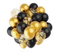 Palloncini dorati, 60 pezzi, 30 cm, con coriandoli dorati, in lattice, 1 rotolo di nastro dorato, palloncini per compleanno, matrimonio, laurea, Capodanno, battesimo, Capodanno, battesimo, Capodanno