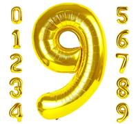 Palloncini dorati con 9 numeri da 100 cm, numero 9 19 29 39 1989 palloncini di compleanno grandi in lamina Mylar decorazioni per feste di compleanno, fidanzamento, matrimonio, anniversario