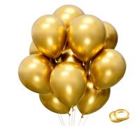 Palloncini dorati per feste, 100 pezzi, 30,5 cm, cromati e metallizzati, per feste di compleanno e decorazione ad arco per matrimoni, compleanni, nascite, feste di Natale
