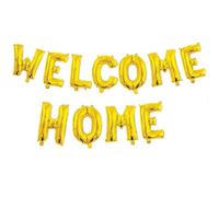 Palloncini dorati Welcome Home da 40,6 cm, per bambini, matrimoni, decorazioni per la casa.