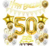 Palloncini e Decorazioni 50 Anni Compleanno Oro - Set per Uomo e Donna