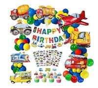 Palloncini Escavatori Palloncini per Trasporto Foglio di Alluminio Palloncino Veicoli Striscioni di Buon Compleanno Torta Decorazione per Bambini