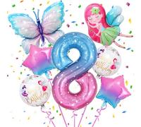 Palloncini Farfalla 8 Anni, Palloncini a Farfalla Colorati, Decorazioni per 8° Compleanno, Decorazioni Party Compleanno per Ragazza, per Tema Feste Compleanno Decorazioni Farfalla Palloncini