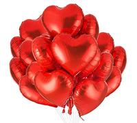 Palloncini Foil,30 pcs Palloncini Cuore Rosso 18 Pollici,Palloncini Cuore Stagnola,Palloncini Compleanno,Decorazioni per Matrimoni,San Valentino(rosso)