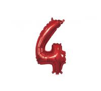 Palloncini Foil Mylar Numeri Rosso, 35 cm,Componibili per Compleanni, Eventi, Feste,(50° 25° 18°Anni) 0-9 (4)