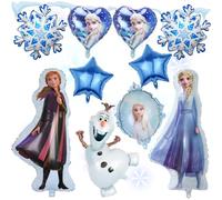 Palloncini Frozen - Set 10 Pezzi Principessa Elsa, Foil e Fiocco Neve