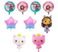 Palloncini Gabbys, 9 Pezzi Gabbys Dolhouse Palloncini, Gabbys Dolhouse Palloncini Compleanno Set, Gabby Palloncino Foil Decorazione, Alloncini Compleanno Bambina, Addobbi Compleanno Bambina