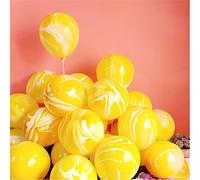 Palloncini gialli colorati 12 pollici 30 pezzi palloncini colorati arcobaleno agata marmo palloncini Tie Dye effetto vortice per compleanno matrimonio baby shower hippie feste decorazioni forniture