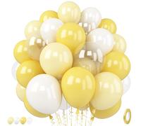 Palloncini gialli e bianchi, 30,5 cm, giallo chiaro pastello, avorio, bianco e trasparente, in lattice trasparente, palloncini a elio per limone, girasole, ape, margherite, per bambini, compleanni