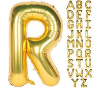 Palloncini giganti a forma di lettera, 101,6 cm, in Mylar, per decorazioni per feste, colore oro (101,6 cm, R, 101,6 cm, oro)