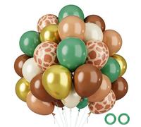 Palloncini Giungla Safari, 62 Pezzi Palloncini Compleanno Marroni Verde
