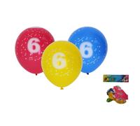 Palloncini gonfiabili 30cm - set di 5 pezzi, con il numero 6