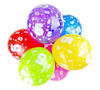 Palloncini Happium per il 5° compleanno, palloncini in lattice stampati con numeri multicolori da 12", palloncini con cifre di compleanno 5 per bambine e bambini di 5 anni,