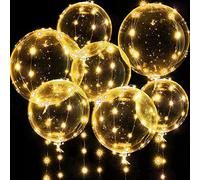 Palloncini Illuminati 10 Pezzi 24 Pollici Palloncini Illuminati LED Bobo Palloncini a Elio Trasparenti a Bolle con 10 palloncini di idrogeno rosa per Valentine Nozze Natale Compleanno Deco