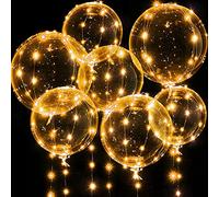 Palloncini Illuminati, 7 Pacchi 20 Pollici Palloncini Bobo di San Valentine con 10ft Luci a Stringa a Led per Valentine Nozze Natale Compleanno Decor (Bianco Caldo)