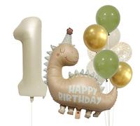 Palloncini in alluminio, decorazioni per il primo compleanno per ragazzi, set di palloncini per il primo compleanno per ragazzi e ragazze, decorazioni a tema dinosauro per bambini di 1 anno
