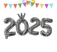 Palloncini in alluminio per feste 2025,2025,Decorazioni per palloncini decorativi di Capodanno - Numeri di palloncini per la decorazione delle feste di fine anno, Natale, Capodanno