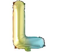 Palloncini in foil lettere colorate con colori dell'arcobaleno - 40 cm per la decorazione della festa di nozze di compleanno Buon Compleanno JGA Regalo Palloncino Laurea ABI ragazzi (40 cm - L)