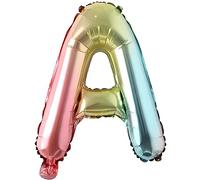 Palloncini in foil lettere colorate con colori dell'arcobaleno - 40 cm per la decorazione della festa di nozze di compleanno Buon Compleanno JGA Regalo Palloncino Laurea ABI ragazzi (40 cm - A)
