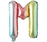 Palloncini in foil lettere colorate con colori dell'arcobaleno - 40 cm per la decorazione della festa di nozze di compleanno Buon Compleanno JGA Regalo Palloncino Laurea ABI ragazzi (40 cm - M)