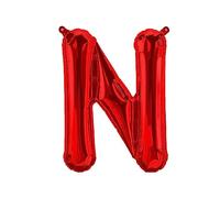 Palloncini in foil lettere rosse - 40/80/100 cm per compleanno festa di nozze decorazione buon compleanno JGA regalo palloncino laurea palloncino gigante ABI grande XXL piccolo neri (40 cm - N)