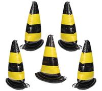 Palloncini in lamina a forma di coni di traffico da corsa, colore nero e giallo, a tema auto da corsa, per baby shower, compleanno, rientro a scuola, decorazione per feste