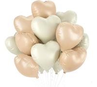 Palloncini in lamina a forma di cuore color crema caramello, 45,7 cm, 20 pezzi, color crema caramello, per San Valentino, matrimonio, anniversario, autunno, compleanno, baby shower, festa del