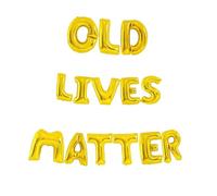 Palloncini in lamina per feste a tema Padrino, 40,6 cm, con frasi e parole dell'alfabeto, per feste, striscioni decorativi (oro, Old Lives Matter)