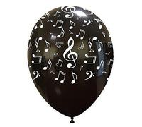 Palloncini in lattice 12'' 30 cm Neri con stampa Note Musicali 100 pz