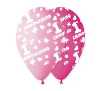 Palloncini in Lattice 12" 30 cm Primo Compleanno Rosa 100 pz