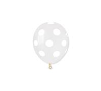 Palloncini in Lattice 5" 13 cm Trasparenti Pois Bianchi 100 pz