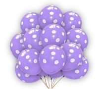 Palloncini in lattice a pois, 30 cm, per feste, compleanni, matrimoni, anniversari, feste in interni ed esterni, con nastro incluso, 10 m, viola, confezione da 50