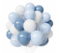 Palloncini in lattice blu polveroso, 60 pezzi, 30,5 cm, blu e bianchi, con palloncini trasparenti per matrimoni, compleanni, baby shower, decorazioni per feste