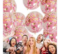 Palloncini in lattice con coriandoli dorati, palloncini trasparenti multicolore con paillettes, decorazione per feste con carta dorata, 100 palloncini in lattice coriandoli per feste, decorazioni di