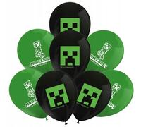 Palloncini in Lattice MINECRAFT 8 Pezzi da 27 cm Decorazione Bambini Compleanno, Palloni, Decorazione per Feste di Compleanno dei Bambini